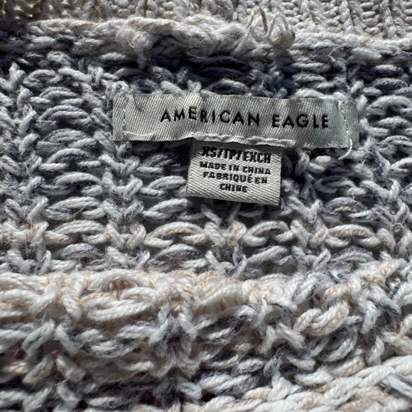 AMERICAN EAGLE striped open knit crewneck sweater. XS. Women - Picture 3 of 3